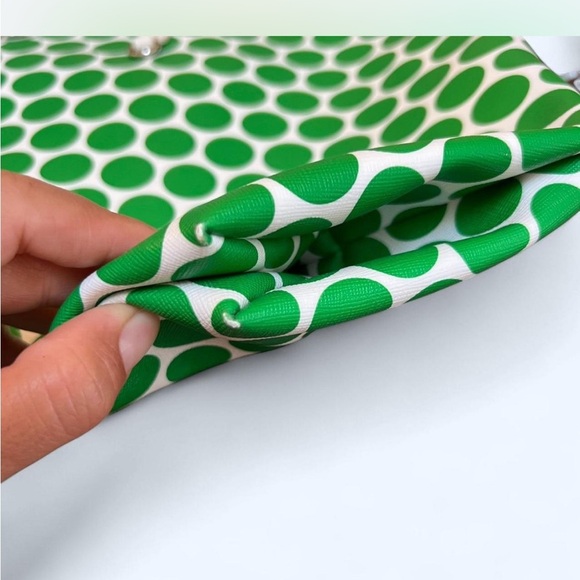 Michael Kors Green White Polka Dot Tote Bag Shoulder Purse - Picture 9 of 9